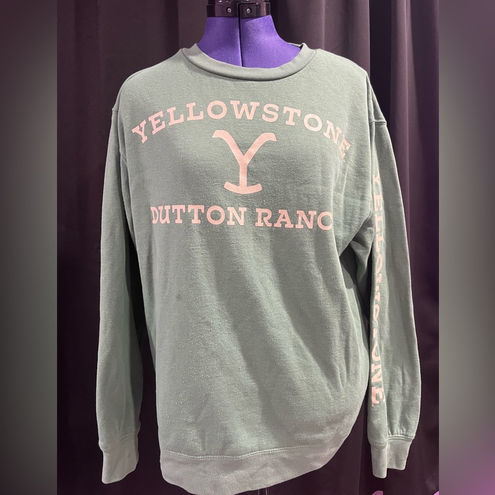 Green Yellowstone crewneck sweater